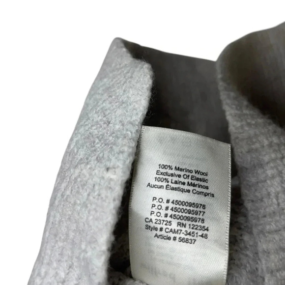 Aritzia Wilfred Free Wolter Wool Grey V-Neck Long Sleeve Knit sweater Size Small - Picture 9 of 10